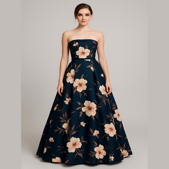 Du Jour Dresses & Skirts - Jour Blue Floral Formal Dress Womens Small